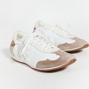 Tory Burch White and Brown Casual Sneakers